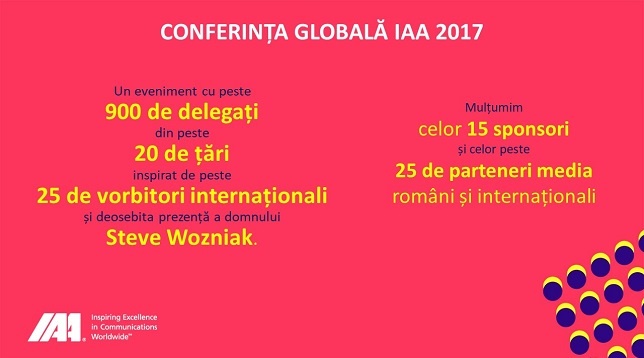 Conferința Globală IAA se întoarce la București și în 2018