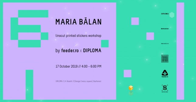 Conferințe și un atelier de stickere imprimate prin tehnica linogravurii, parte din programul DIPLOMA 2019