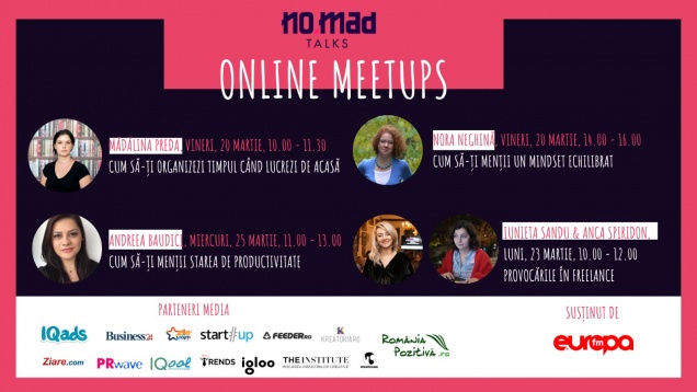 NO.MAD Talks lansează Online Meetups, întâlniri online pentru a sprijini comunitatea de freelanceri 