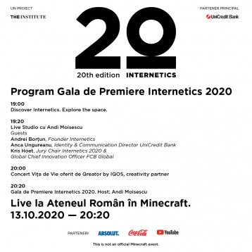 Ediția aniversară a Galei Internetics își anunță programul