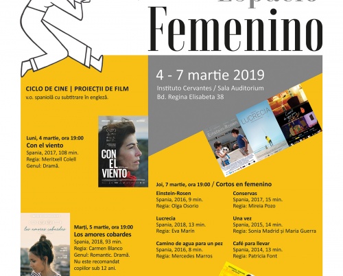 ESPACIO FEMENINO. PROIECȚII DE FILME LA INSTITUTO CERVANTES BUCUREȘTI 