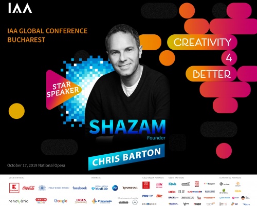 Chris Barton, Fondatorul Shazam, vine pe scena Conferinței Globale IAA „Creativity4Better”