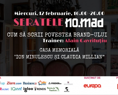 Prima serată NO.MAD a anului va avea loc pe 12 februarie, în Casa Memorială „Ion Minulescu și Claudia Millian”