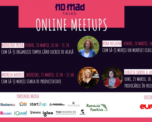 NO.MAD Talks lansează Online Meetups, întâlniri online pentru a sprijini comunitatea de freelanceri 