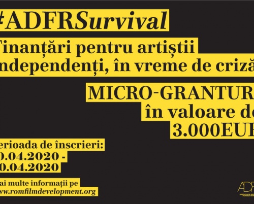 Asociația Pentru Dezvoltarea Filmului Românesc lansează micro-granturile #ADFRSurvival pentru artiștii independenți din industria cinematografică