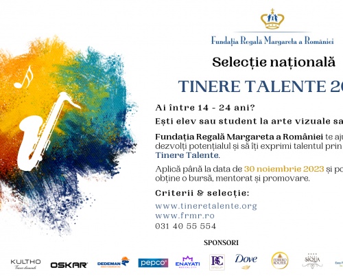 Fundația Regală Margareta a României lansează selecția națională pentru Bursele Tinere Talente 2024