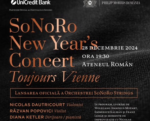 SoNoRo ne invită în premieră la Concertul de Anul Nou și lansarea Orchestrei SoNoRo Strings, în 28 decembrie 2024, la Ateneul Român